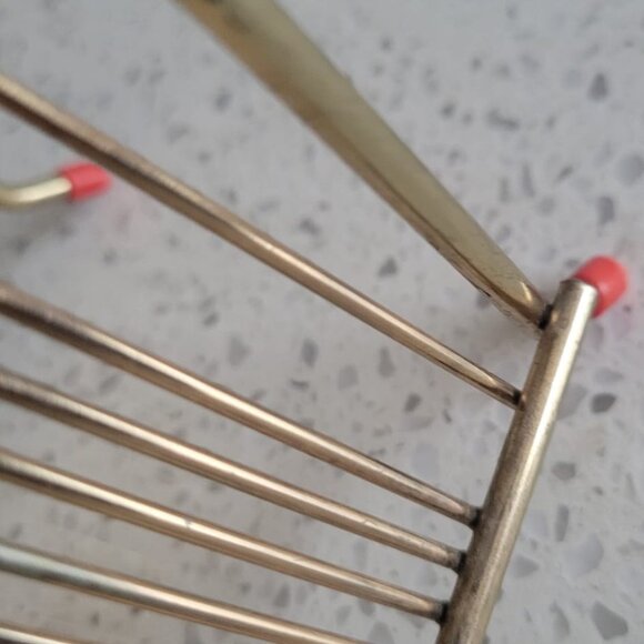 1960s Vintage Gold Tone Wire Record Holder for 45 rpm. Pre-owned . - Picture 2 of 9